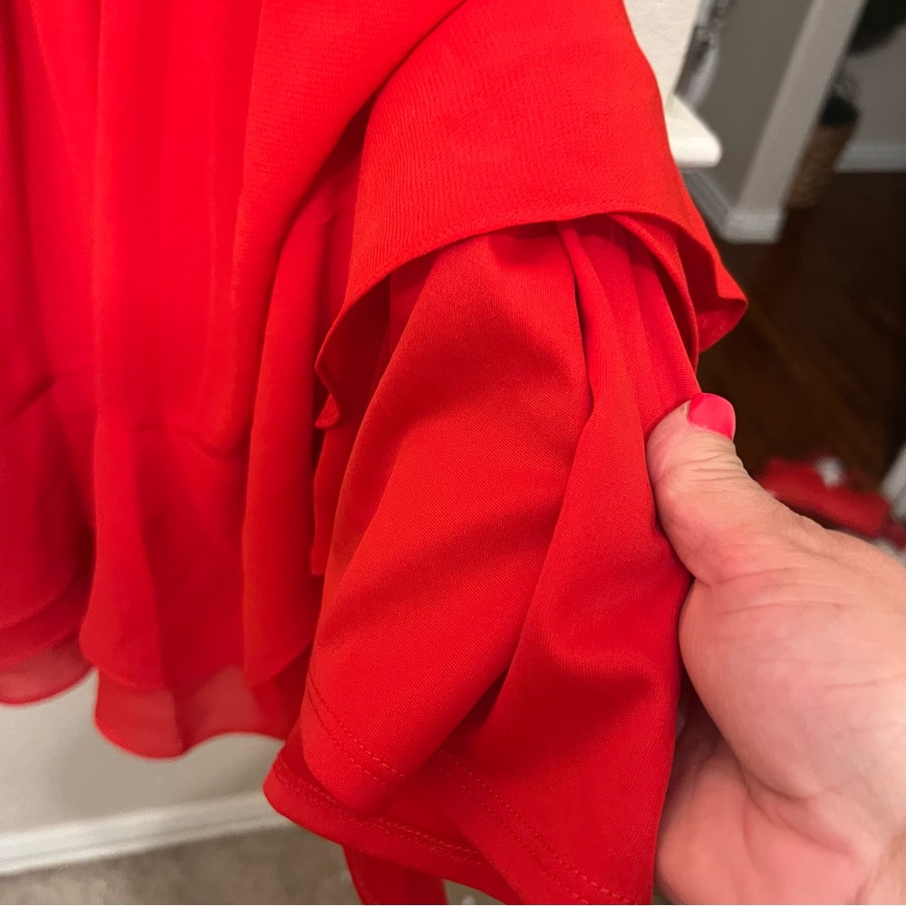 Madison Vibrant Red Midi Dress 14W - Picture 7 of 15